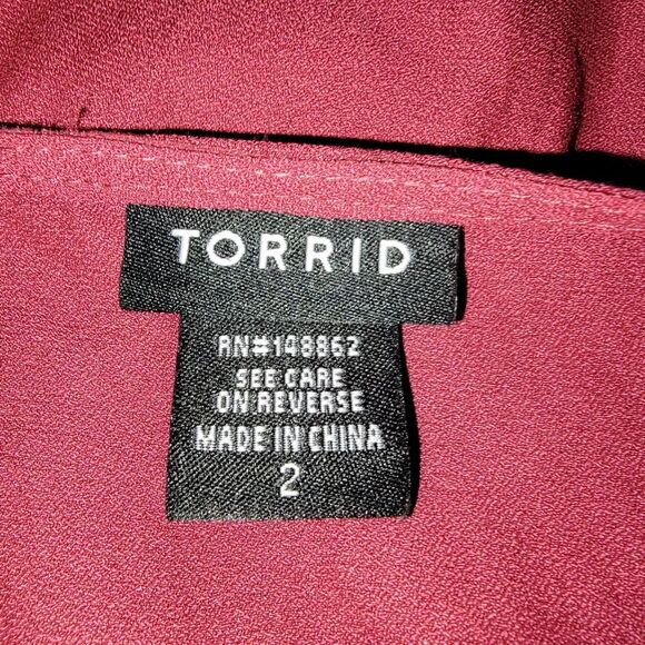 Torrid Georgette Flutter Sleeve Wrap Top Blouse Size 2 2x - Picture 5 of 6
